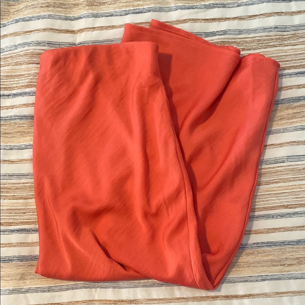 Coral flowy midi